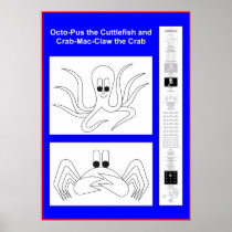 Octo-Pus the Cuttlefish colour yourself poster - i