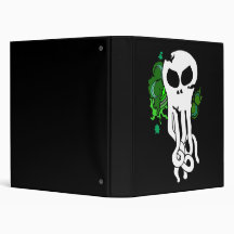 Octo skull green 3 ring binder