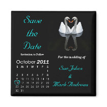 October 2011 Save the Date, Wedding Announcement Magnets