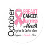 October - Breast Cancer Awareness Month Round Stickers