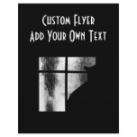 October Showers Black Cat Silhouette At Window BW Flyer Design