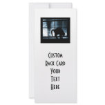 October Showers Cat Silhouette At Window 2 Blue Rack Card