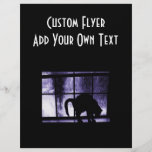 October Showers Cat Silhouette At Window 2 Indigo Custom Flyer