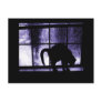 October Showers Cat Silhouette At Window 2 Indigo