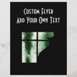 October Showers Cat Silhouette At Window Green Custom Flyer