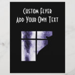 October Showers Cat Silhouette At Window Indigo Full Color Flyer