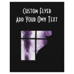 October Showers Cat Silhouette At Window Purple Flyer Design