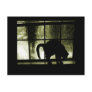 October Showers Cat Silhouette At Window Yellow