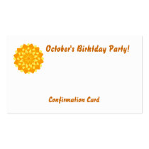 October's Birthday Party!-Customize Business Card Template