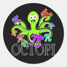 octopi round sticker