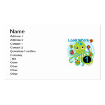 Octopus 1st Birthday T-shirts and Gifts Business Card