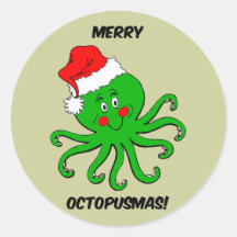Octopus Christmas Stickers
