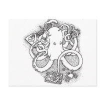 Octopus multi-tasking postcards