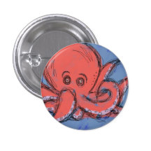 Octopus Pinback Button