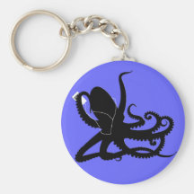 Octopus Sillouette MP3 Adverisement Spoof Key Chains