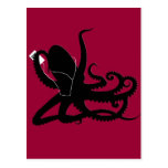 Octopus Sillouette MP3 Adverisement Spoof Post Card