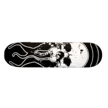 Octopus Skull DJ with Headphones Gothic Art Custom Skate Board