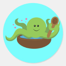 Octopus Soup Round Sticker