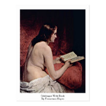 Odalisque With Book By Francesco Hayez Postcard