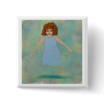 Odd floating woman strange outsider brut folk art
