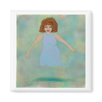 Odd floating woman strange outsider brut folk art
