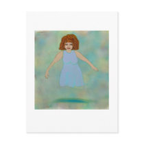 Odd floating woman strange outsider brut folk art
