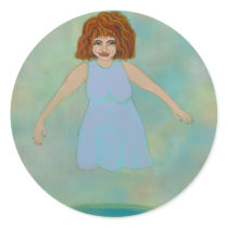 Odd floating woman strange outsider brut folk art