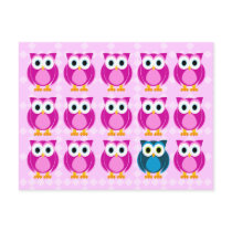 Odd Man Out - Cute Owl Cartoon Postcard