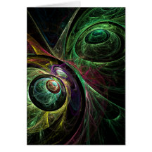 Oeil pour observer la carte de note d'art abstrait