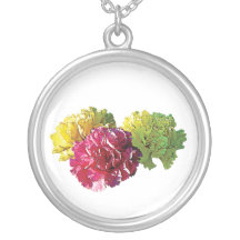 Oeillets roses jaunes pendentif