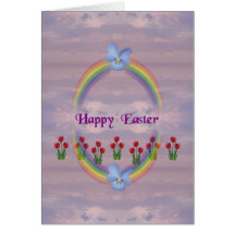 Oeuf d'arc-en-ciel d'alto de tulipes de Pâques Cartes De Vœux