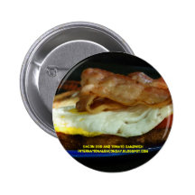 Oeuf de lard et bouton de sandwich à tomate pin's avec agrafe