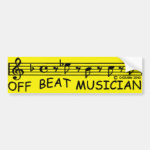 Off-Beat Musician Bumper Sticker