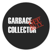 OFF DUTY GARBAGE COLLECTOR DARK ROUND STICKER