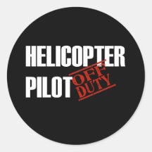 OFF DUTY HELICOPTER PILOT DARK ROUND STICKERS