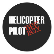 OFF DUTY HELICOPTER PILOT DARK ROUND STICKERS