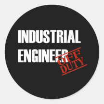 OFF DUTY INDUSTRIAL ENGINEER DARK ROUND STICKERS