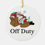 Off Duty Tired Santa Christmas Ornaments