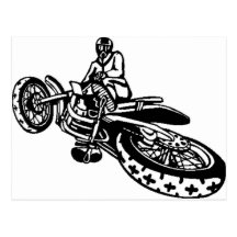 Off-Road Motorcycle Racer Post Card