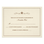 Off-white and Brown Western Wedding RSVP Custom Invitations