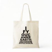 Offensive eyechart canvas bag