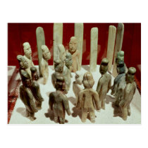 Offering of sixteen male figures, from La postcards