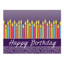 Office Birthday Card with Candles Postcard