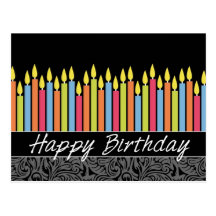 Office Birthday Card with Candles Postcards