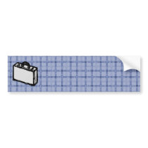 Office Briefcase or Travel Suitcase Sketch. Blue. Bumper Sticker