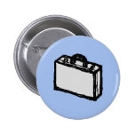 Office Briefcase or Travel Suitcase Sketch. Blue. Buttons
