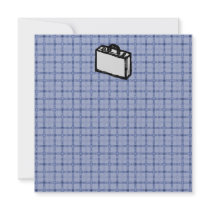 Office Briefcase or Travel Suitcase Sketch. Blue. Custom Invite