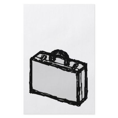 Office Briefcase or Travellers Suitcase. Sketch. Full Colour Flyer by Graphics_By_Metarla