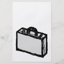 Office Briefcase or Travellers Suitcase. Sketch. Full Colour Flyer