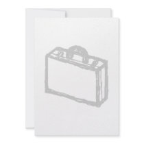 Office Briefcase or Travellers Suitcase. Sketch. Custom Announcement